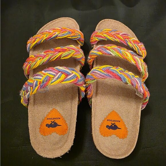 BRAND NEW ROCKET DOG WOMEN'S GREEN ASHLEY COLORFUL STRING SANDALl - Picture 8 of 16